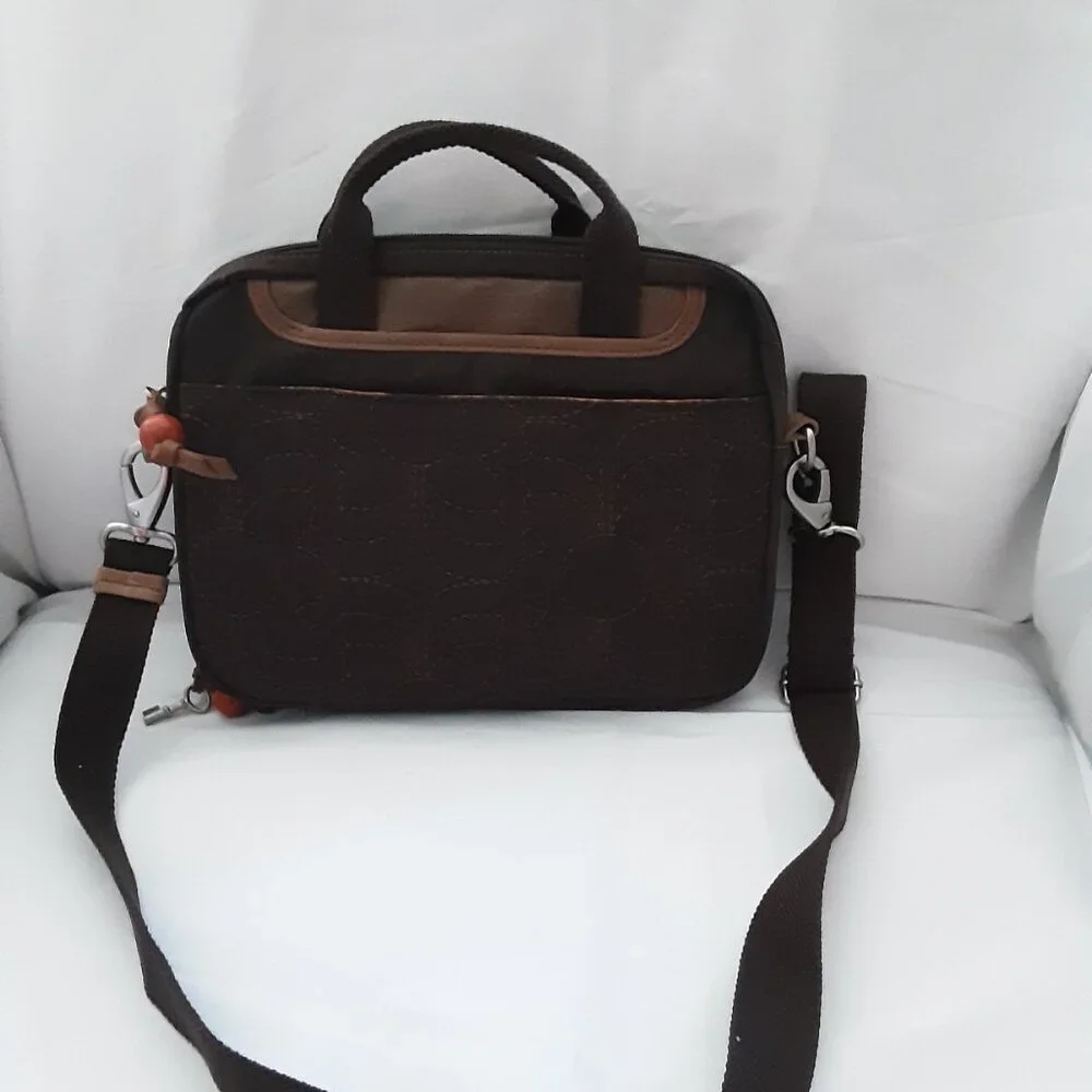 NWT‎ Fossil Key Per Netbook Tablet Brown and Orange Bag
